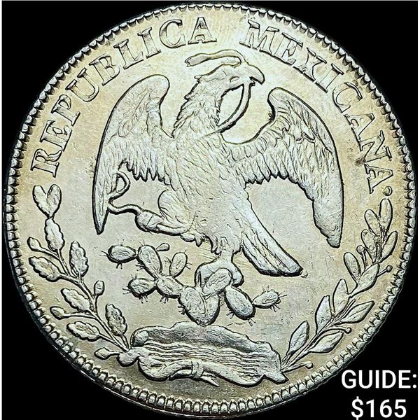 1877Zs JS Mexico Silver 8 Reales Cap and Rays CHOICE AU