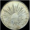 Image 2 : 1877Zs JS Mexico Silver 8 Reales Cap and Rays CHOICE AU