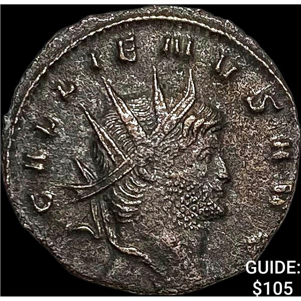 Roman Gallienus, 253-268 AD BI DBL Denarius CHOICE AU