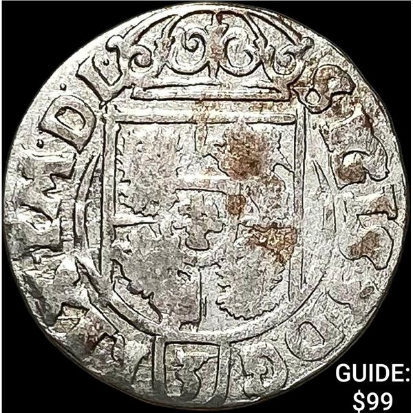 1587-1632 Poland Sigismund III Silver 3 Polker CHOICE AU