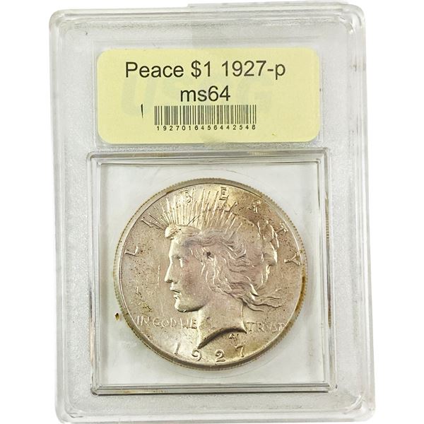 1927 Silver Peace Dollar USCG MS64