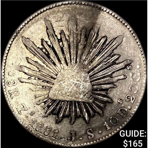 1881Zs JS Mexico Silver 8 Reales NEARLY UNCIRCULATED