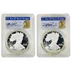 Image 1 : [2 Coins] 2018-W Silver Eagle PCGS PR70 DCAM