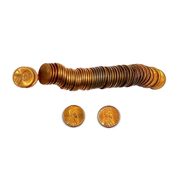 [50 Coins]1956/1958 Wheat Penny Roll