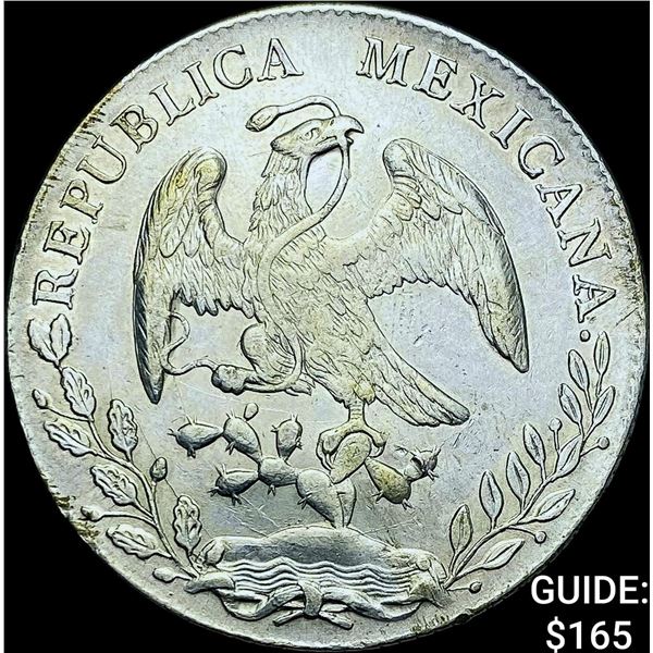 1896Mo AM Mexico Silver 8 Reales Cap and Rays UNCIRCULATED