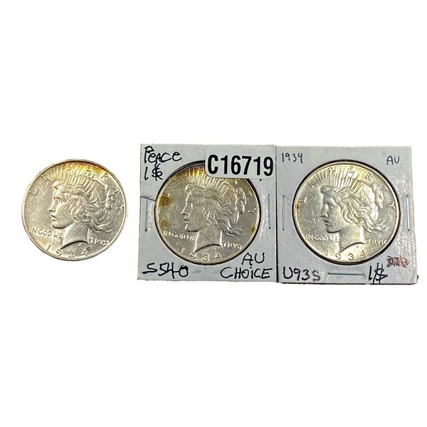 [3 Coins]1934 Silver Peace Dollar
