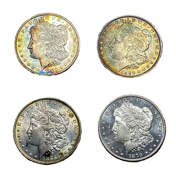 [4 Coins]1879-1886 Morgan Silver Dollar
