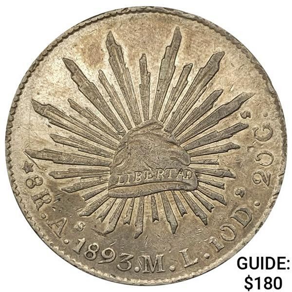 1893As ML Mexico Silver 8 Reales CLOSELY UNCIRCULATED