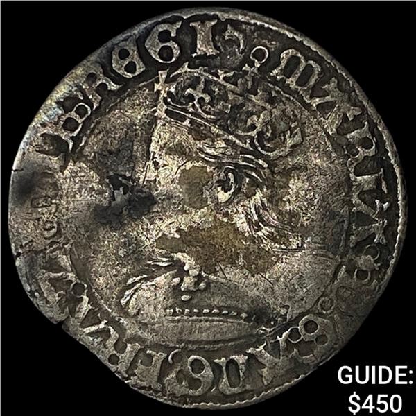 [1553-1554] England Mary I Silver Groat NEARLY UNCIRCULATED