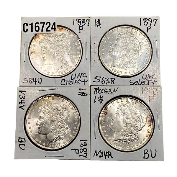 [4 Coins]1887-1900 Morgan Silver Dollar