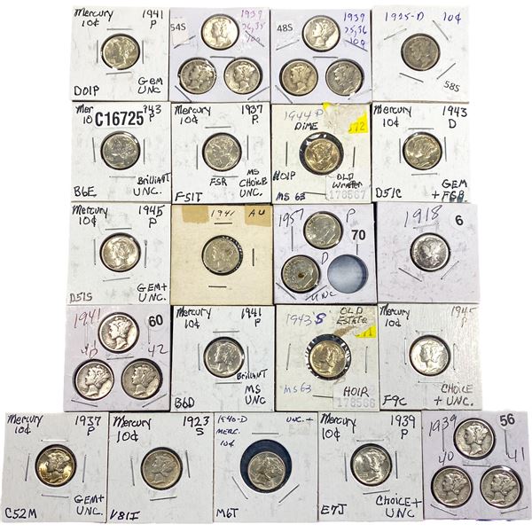 [30 Coins]1918-1957 Mercury/Roosevelt DIme Lot