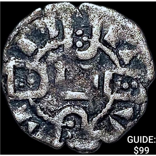 1248-1279 Portugal Alfonso III Silver Denero NEARLY UNCIRCULATED