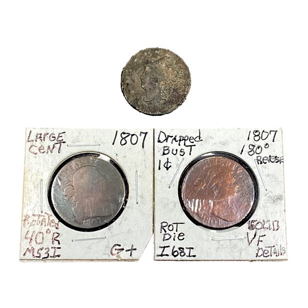[3 Coins]1807-1820 United States Large Cent Lot