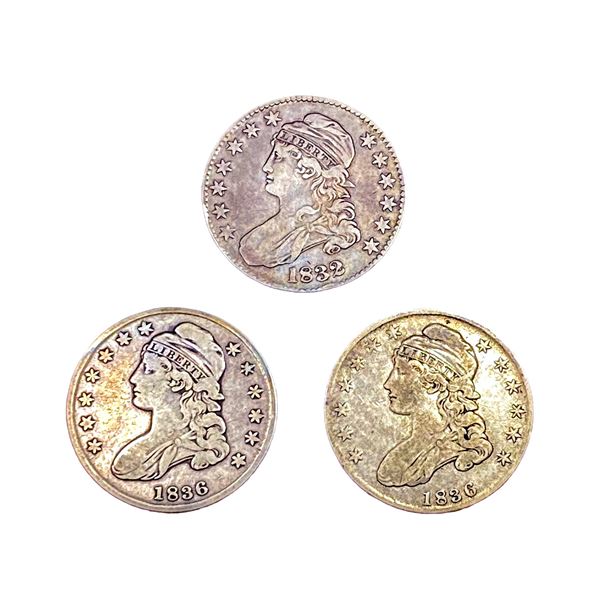 [3 Coins]1832-1836 Capped Bust Half Dollar