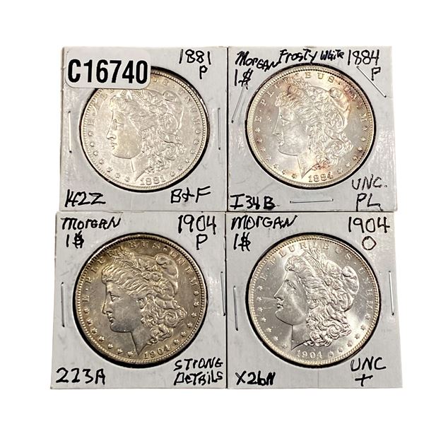[4 Coins]1881-1904 Morgan Silver Dollar