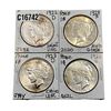 [4 Coins]1922-1923 Silver Peace Dollar