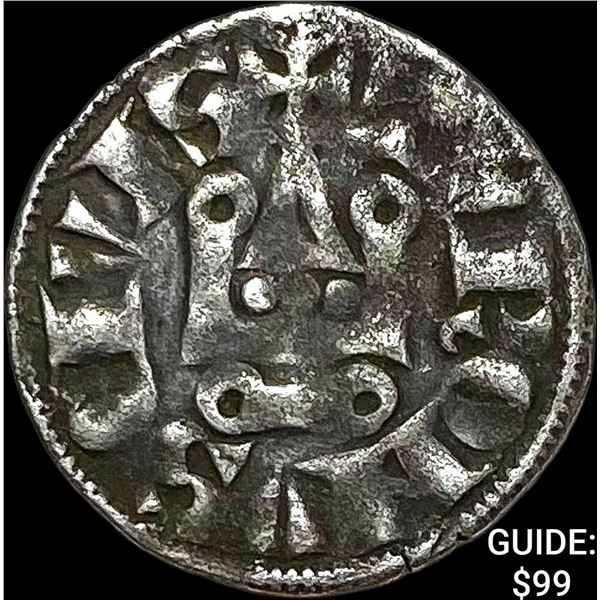 Greece Frankish Silver Denier NEARLY UNCIRCULATED