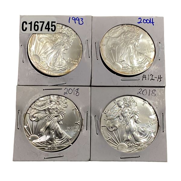 [4 Coins]1993-2018 Silver Eagle