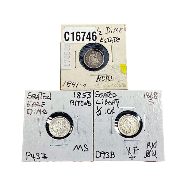 [3 Coins]1841-1868 Seated Liberty Half Dime