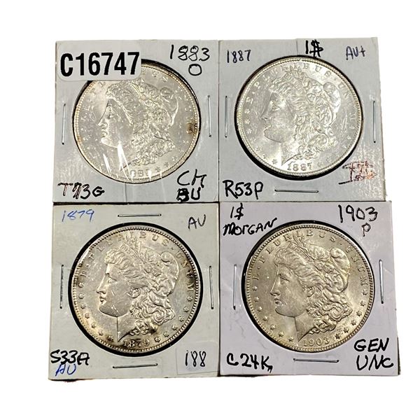 [4 Coins]1883-1903 Morgan Silver Dollar