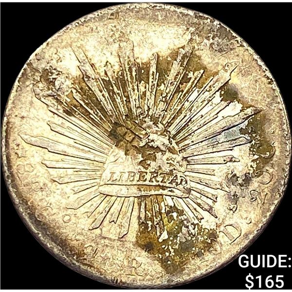 Mexico Chopmarked 8 Reales Cap & Rays CLOSELY UNCIRCULATED