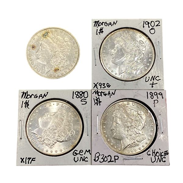 [4 Coins]1880-1902 Morgan Silver Dollar
