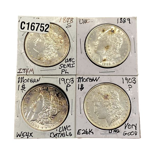 [4 Coins]1878-1903 Morgan Silver Dollar