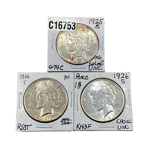 [3 Coins]1925-1926 Silver Peace Dollar