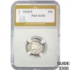 1918-D Mercury Silver Dime PGA AU58