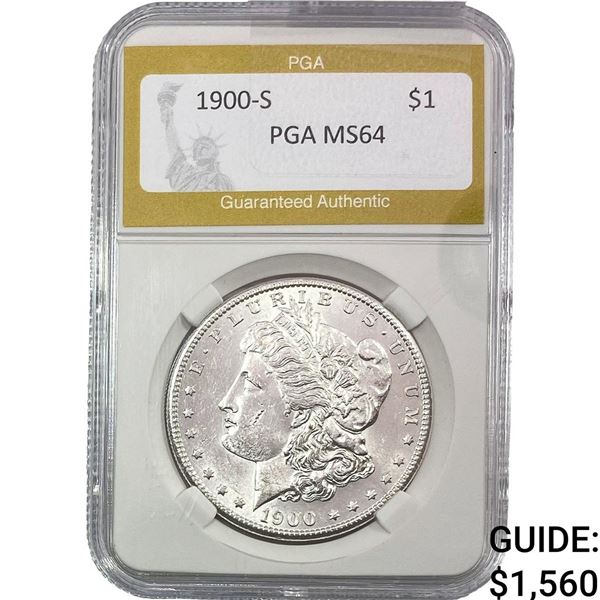 1900-S Morgan Silver Dollar PGA MS64