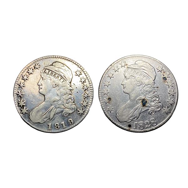 [2 Coins]1819-1828 Capped Bust Half Dollar