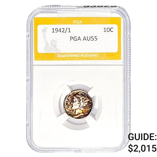 1942/1 Mercury Silver Dime PGA AU55