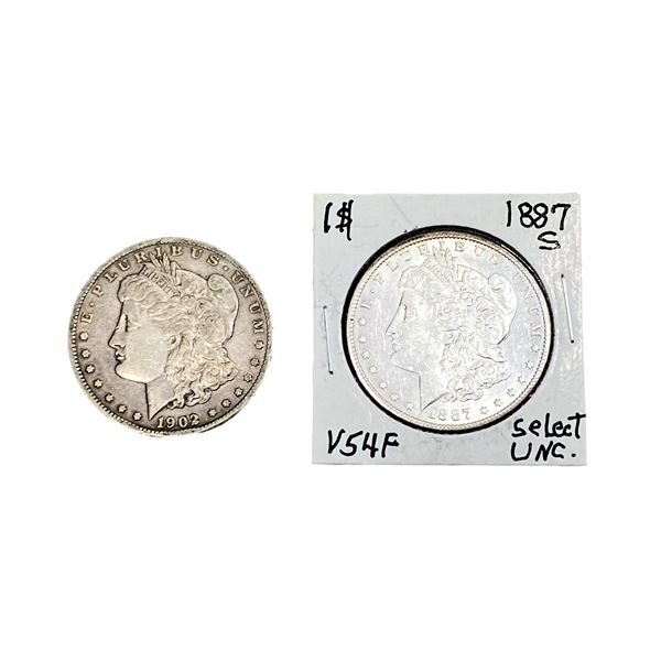 [2 Coins]1887-1902 Morgan Silver Dollar