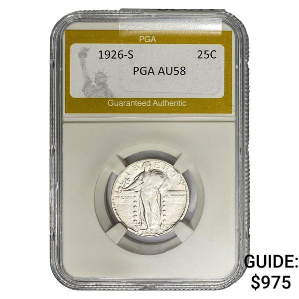 1926-S Standing Liberty Quarter PGA AU58