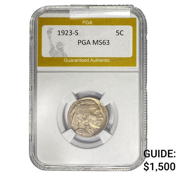 1923-S Buffalo Nickel PGA MS63