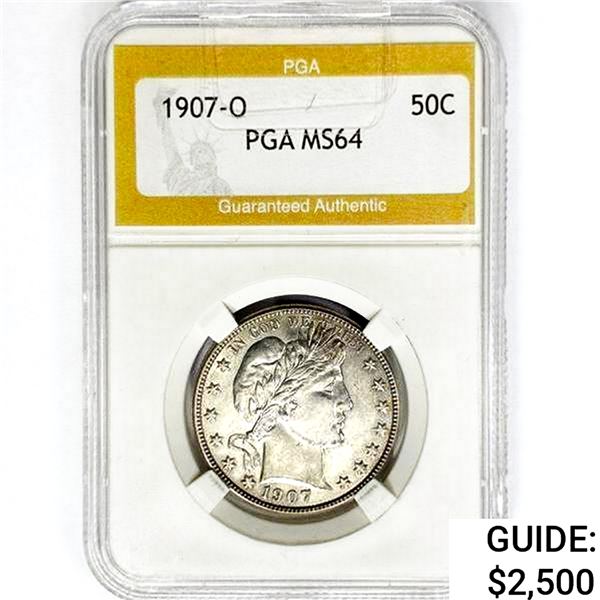 1907-O Barber Half Dollar PGA MS64
