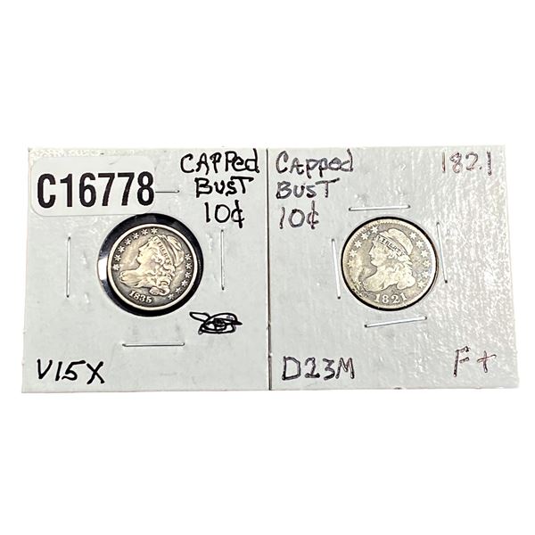 [2 Coins]821-1835 Capped Bust Dime