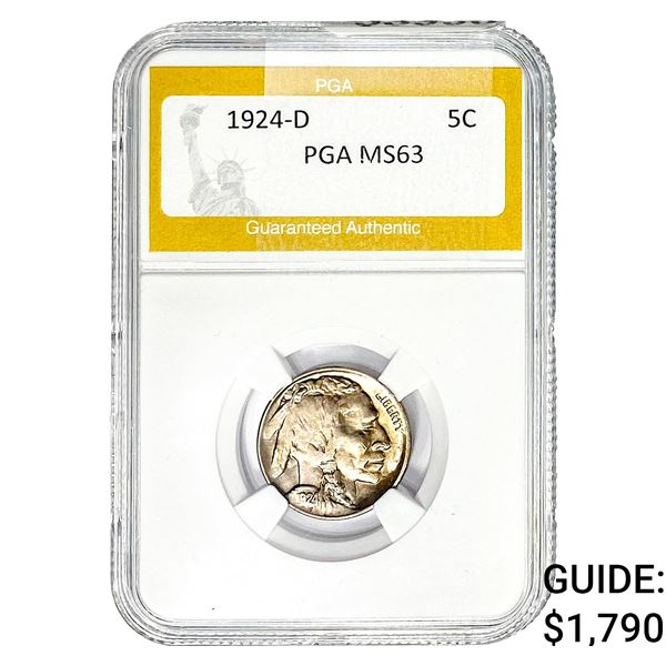 1924-D Buffalo Nickel PGA MS63