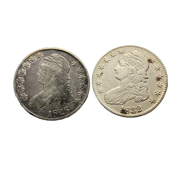 [2 Coins] 1826-1832 Capped Bust Half Dollar