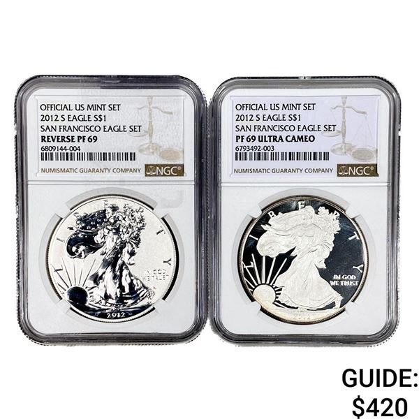 [2] 2012-S Silver Eagle NGC PF69 Reverse and Ultra Cameo