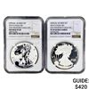 Image 1 : [2] 2012-S Silver Eagle NGC PF69 Reverse and Ultra Cameo