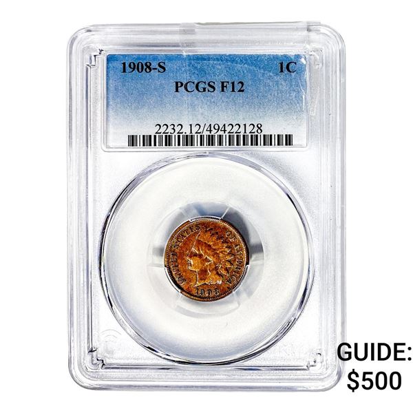 1908-S Indian Head Cent PCGS F12