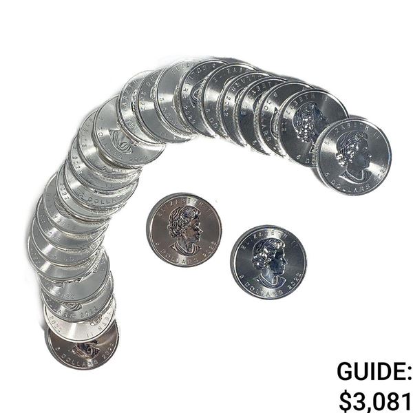 [25 Coins]2022 Canada 1oz SIlver $5 Roll