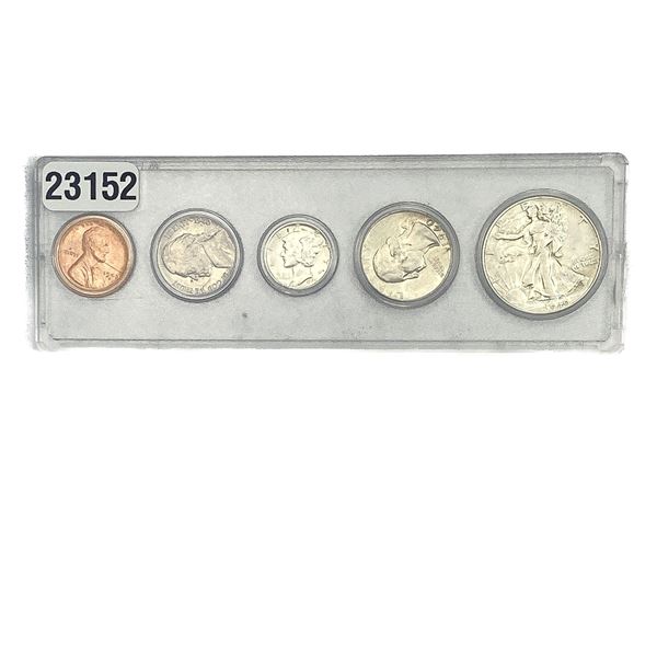 1940 United States Coin Type Set 1C-50C