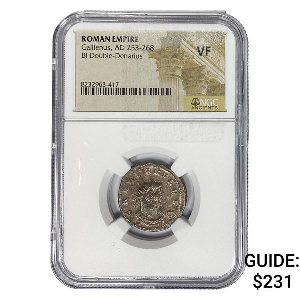 Roman Gallienus, AD 253-268 BI Dbl-Denarius NGC