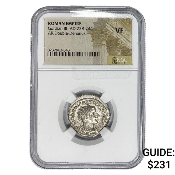 Roman Gordian III, AD 238-244 Silver Dbl-Denarius NGC