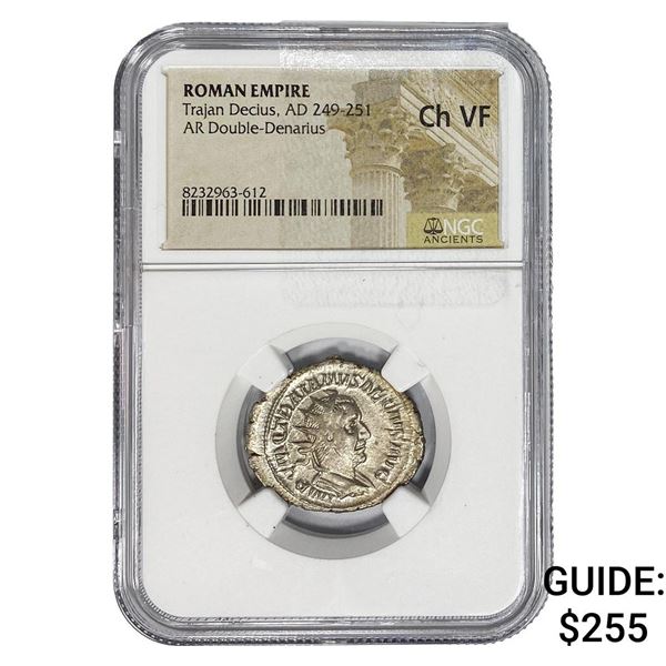 Roman Trajan Decius, 249-251 Silver Dbl-Denarius NGC