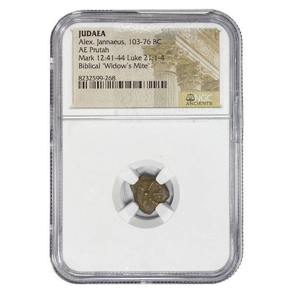 Judaea Alex. Jannaeus, 103-76 BC Widow's Mite NGC