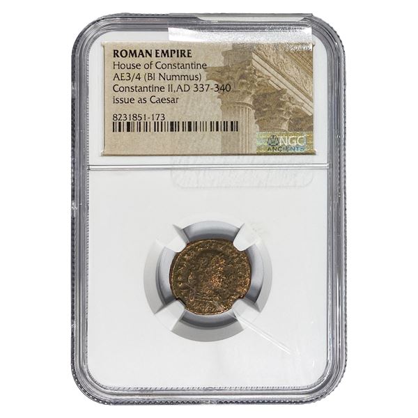 Roman Constantine II, AD 337-340 AE3/4 BI Nummus NGC