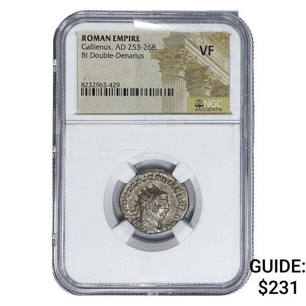 Roman Gallienus, AD 253-268 BI Dbl-Denarius NGC